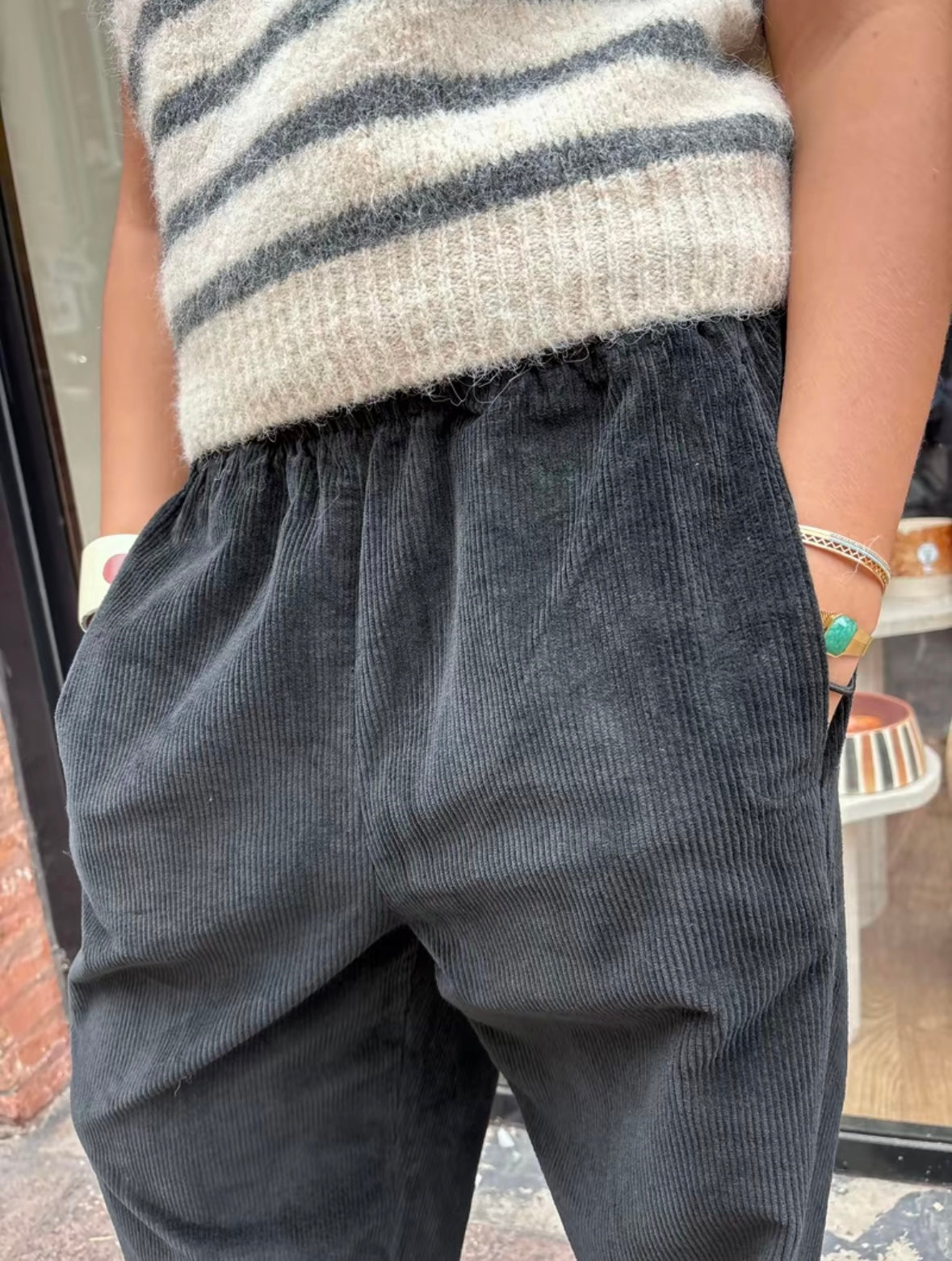 Pantalon velour « Gaston » Noir