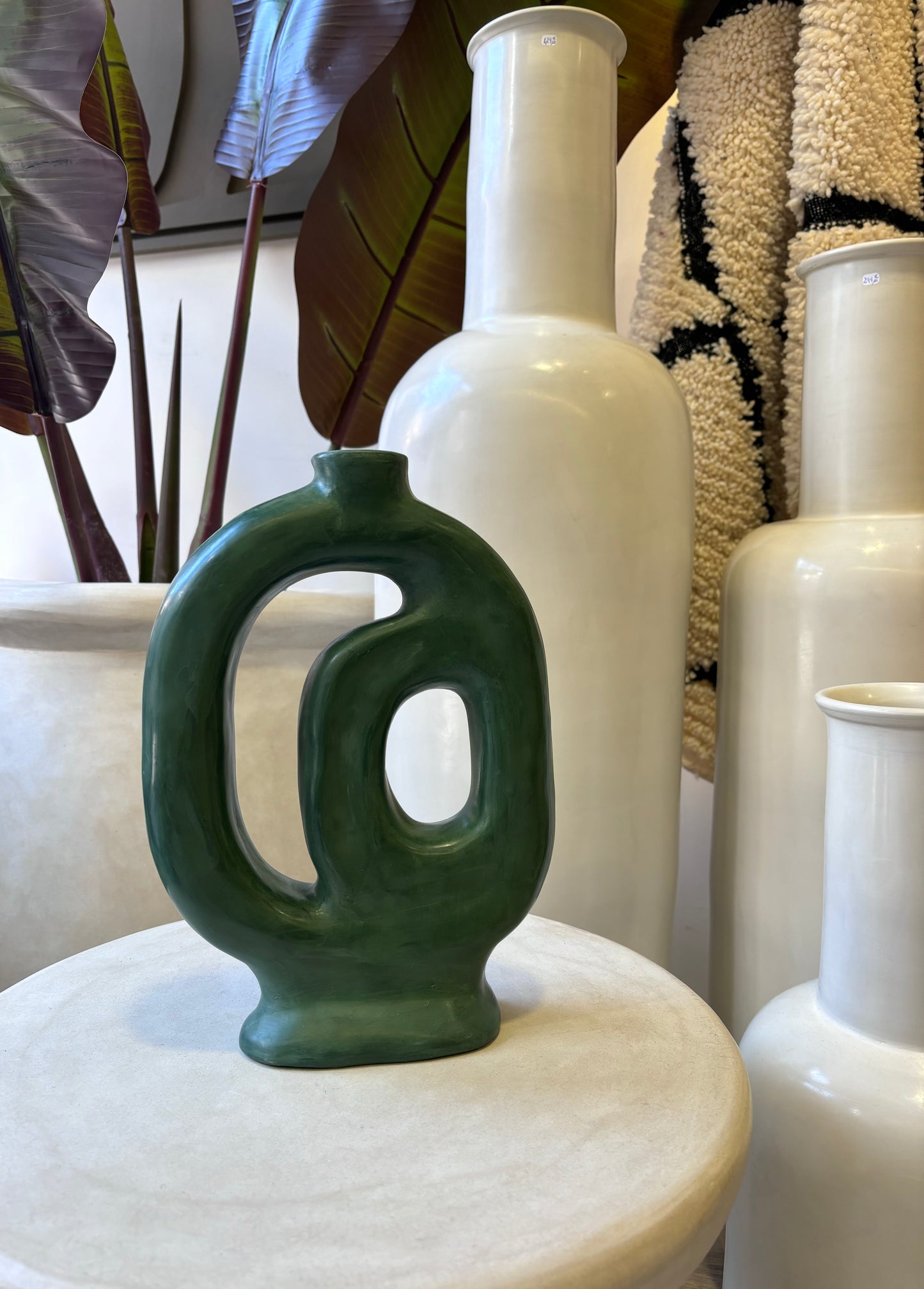 Poterie décoration "Tadelakt" Vert Olive