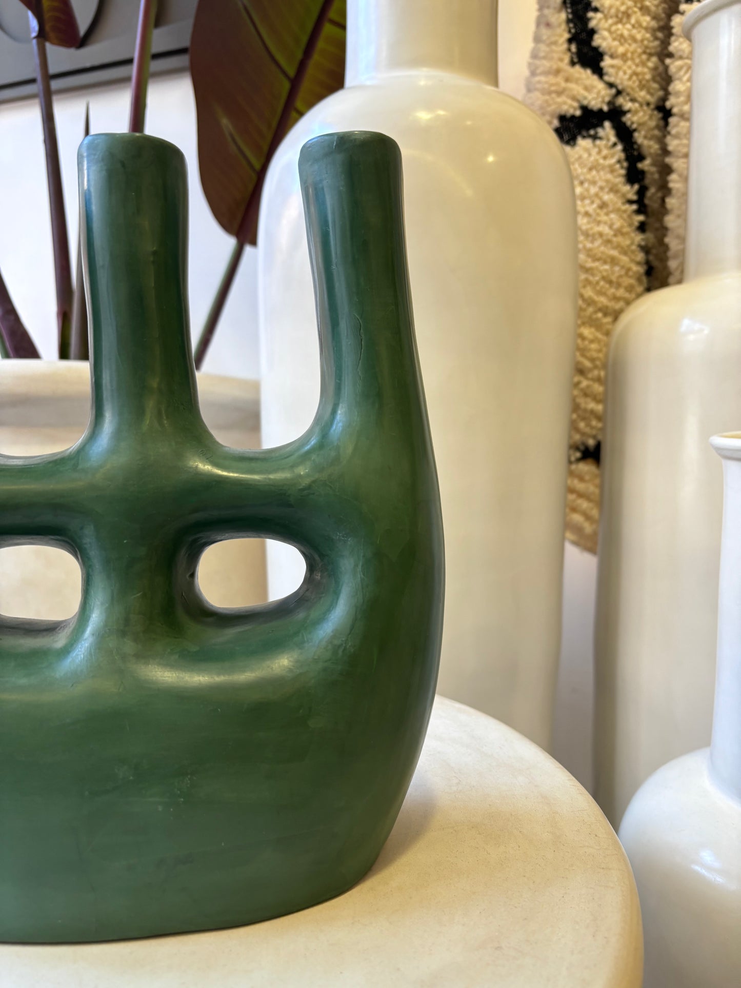 Poterie décoration "Tadelakt" Vert Olive