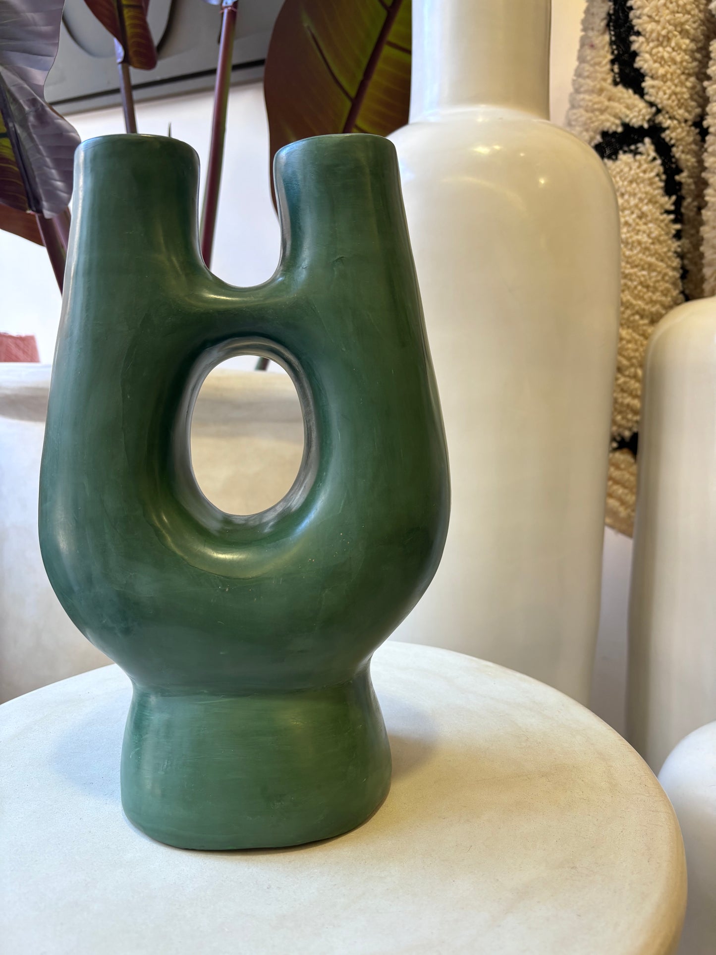 Poterie décoration "Tadelakt" Vert Olive