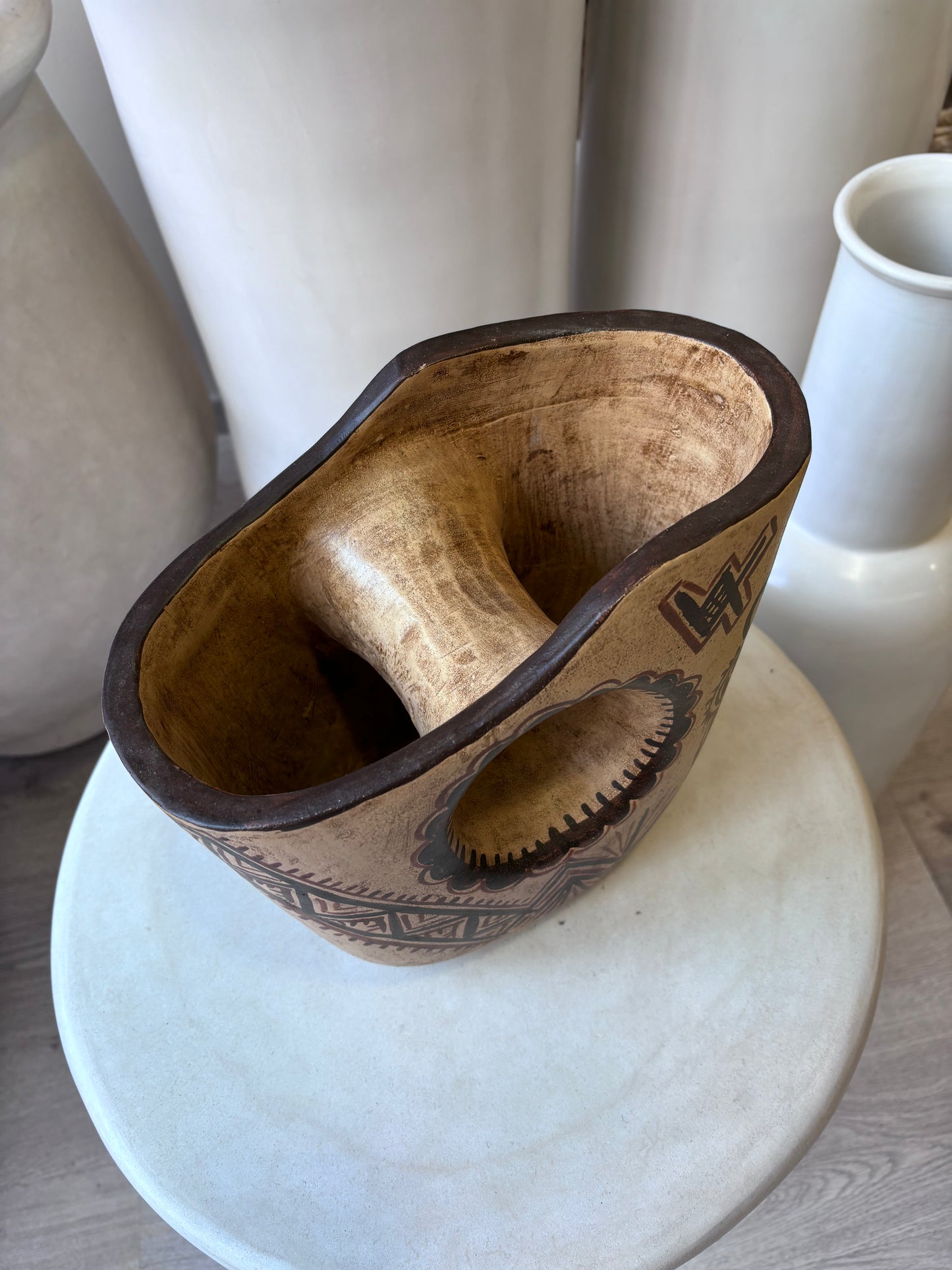 Poterie "Berbere" Marron pour fleurs séchées ou pot pour ustensile de cuisine