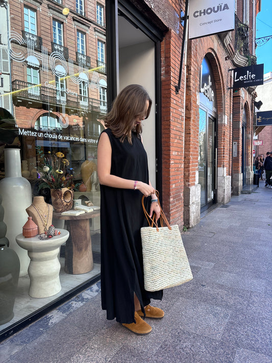Robe « lin » noir