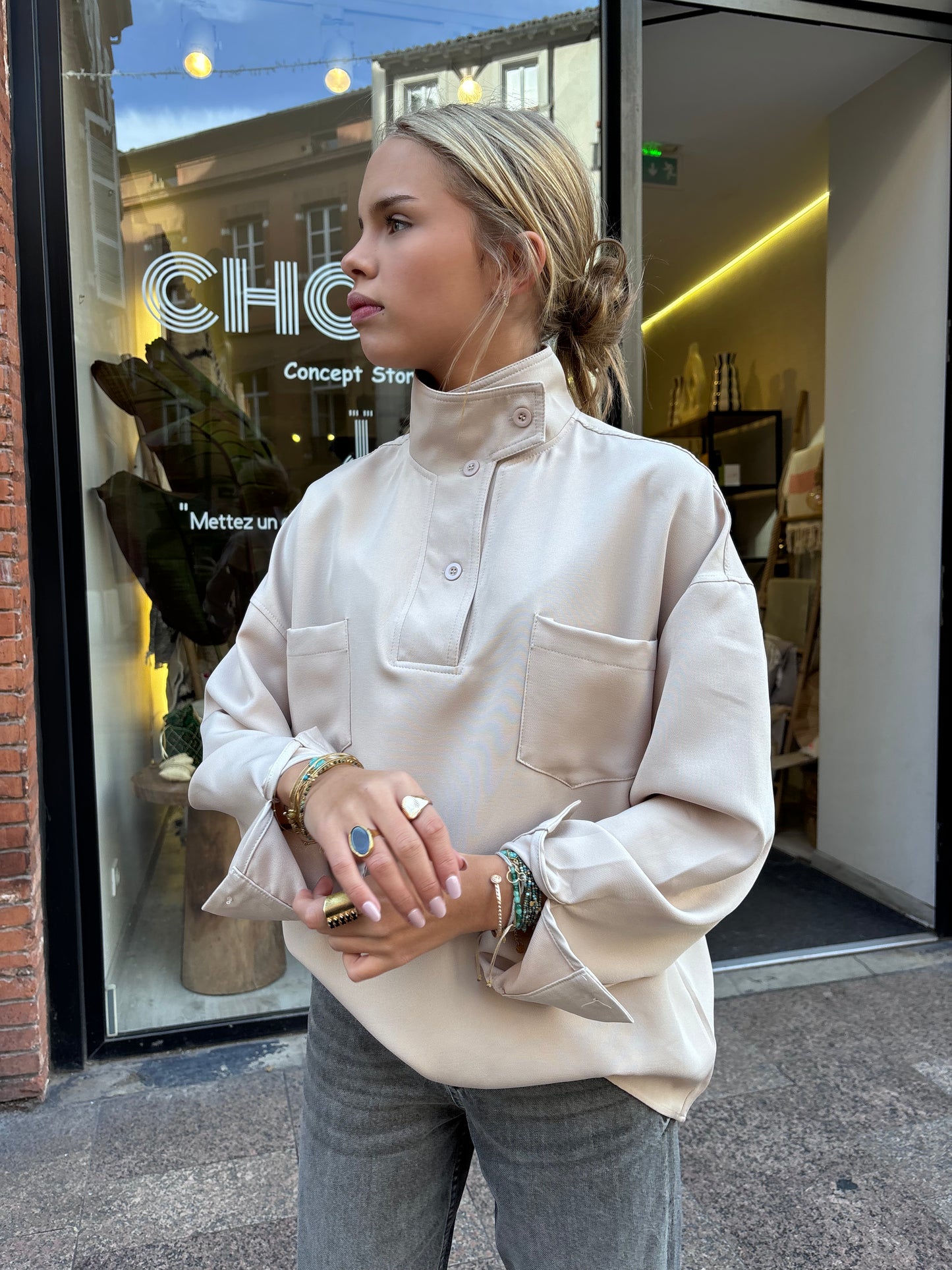 Blouse "Tokyo" Beige