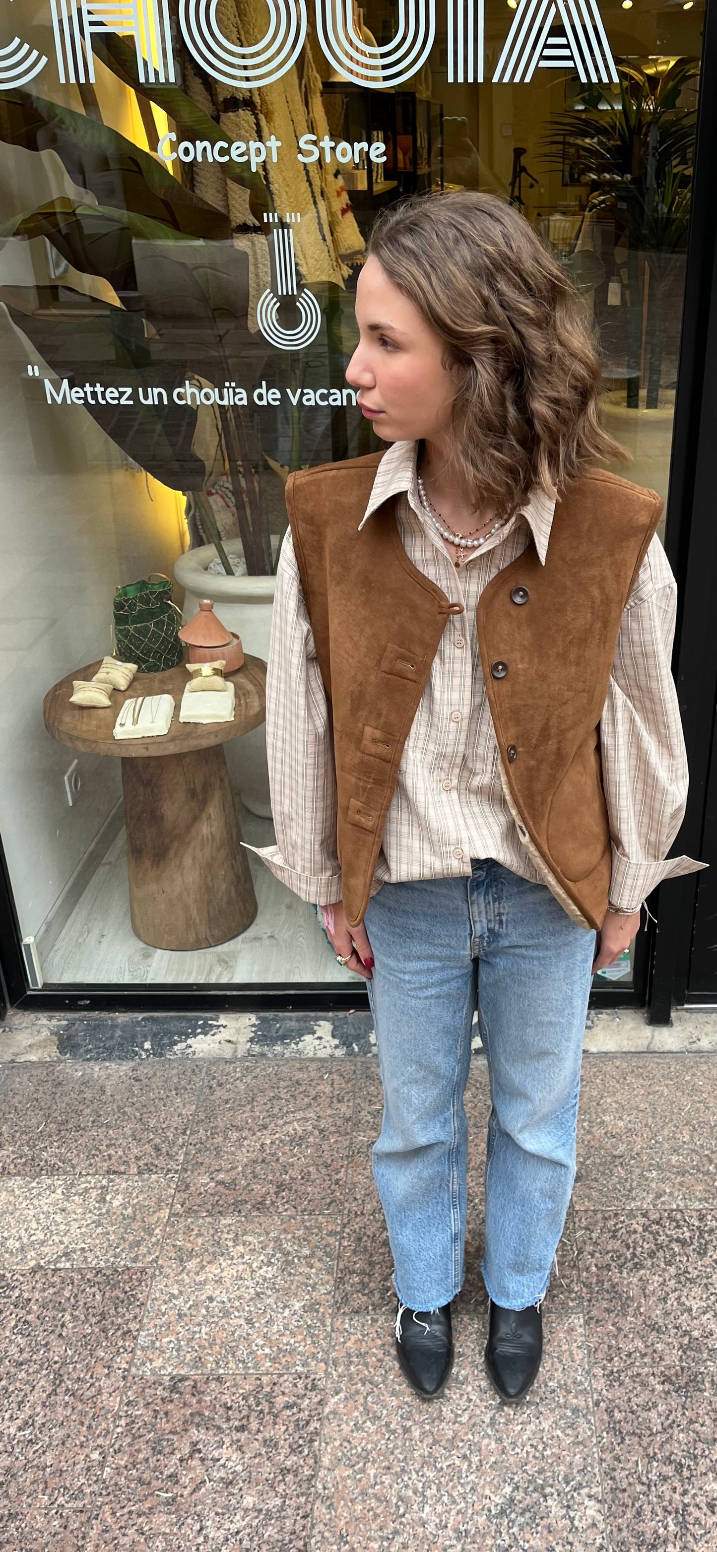 Gilet réversible sans manche "Montana" Camel