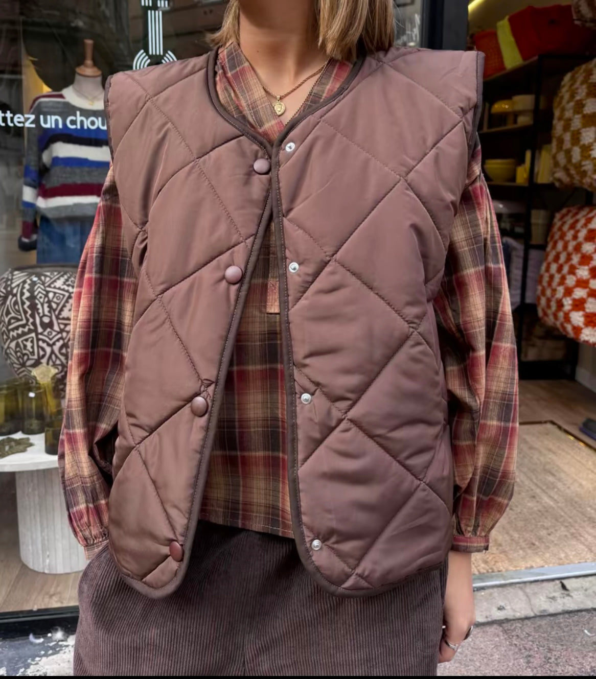 Veste sans manche « bardou » Maron