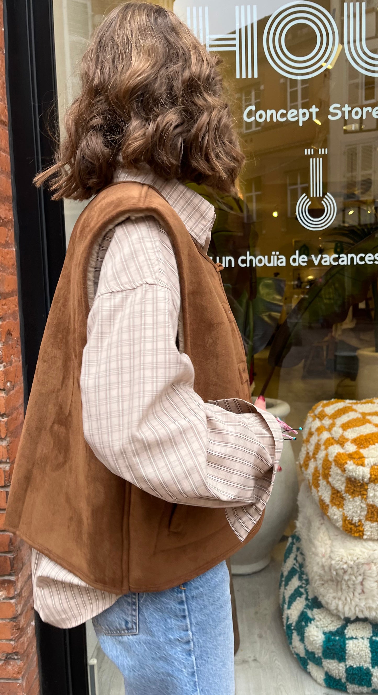 Gilet réversible sans manche "Montana" Camel