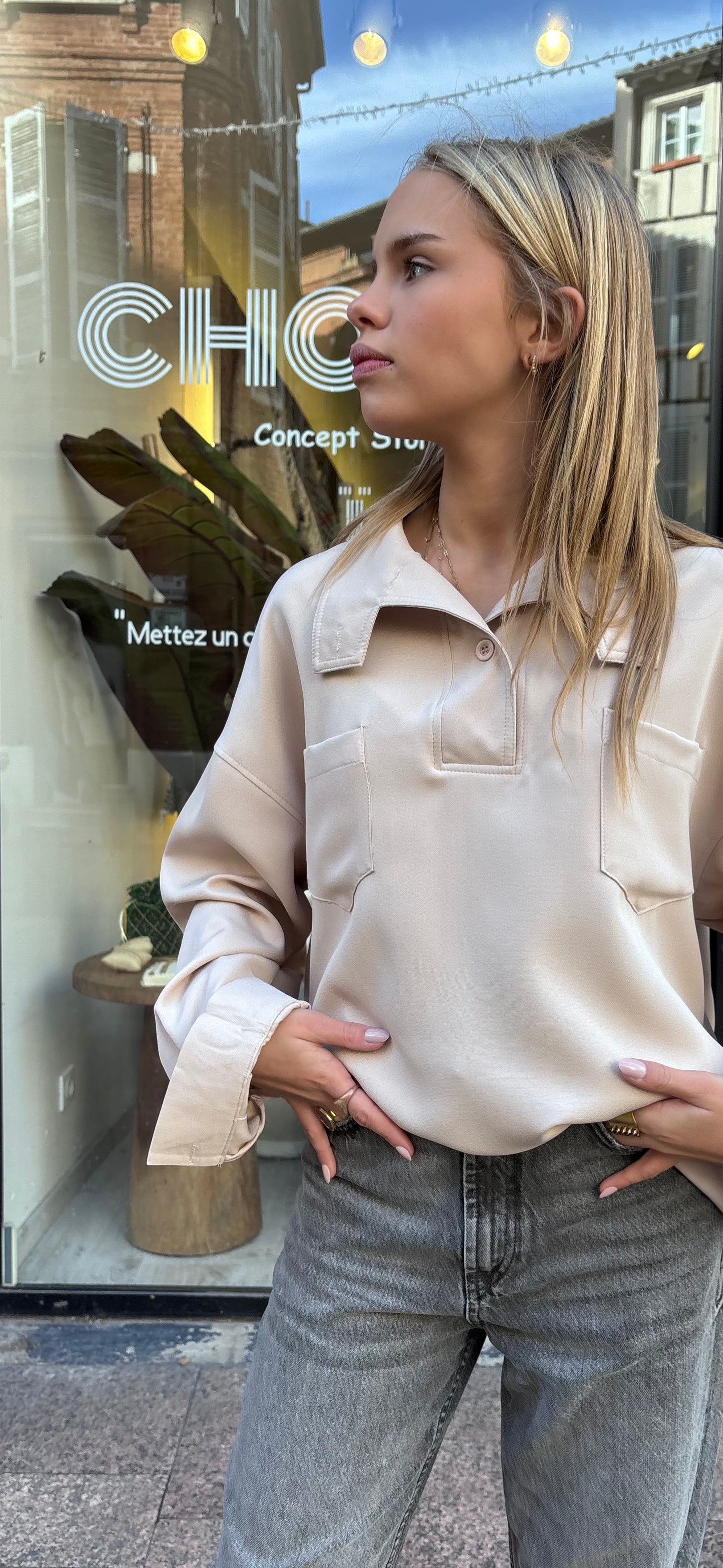 Blouse "Tokyo" Beige