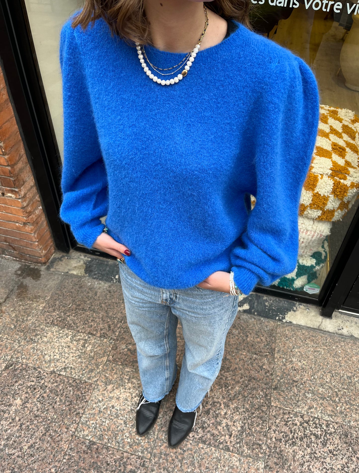 Pull "Suzette" Bleu Electric