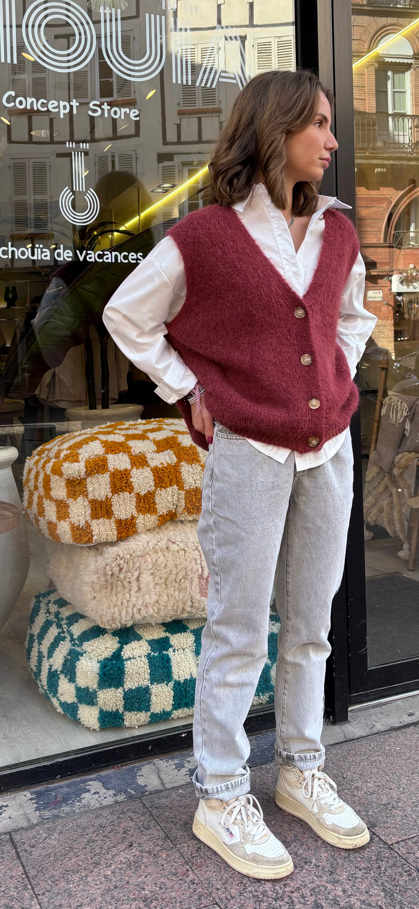 Pull sans manche "Sandry" Bordeaux