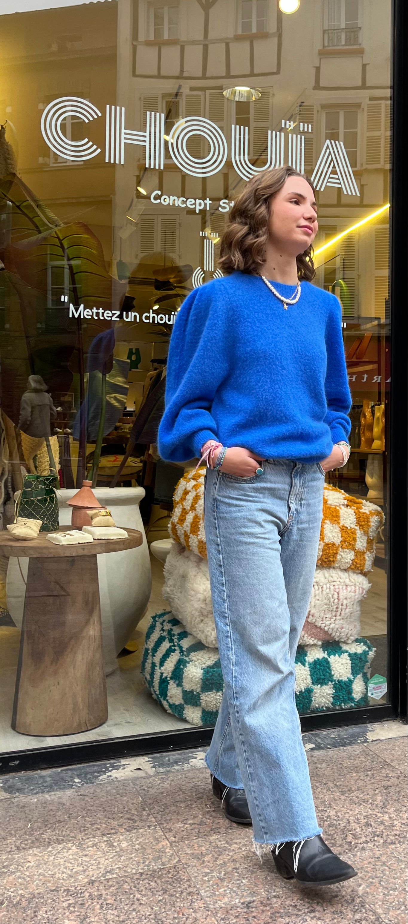 Pull "Suzette" Bleu Electric
