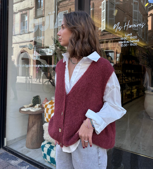 Pull sans manche "Sandry" Bordeaux