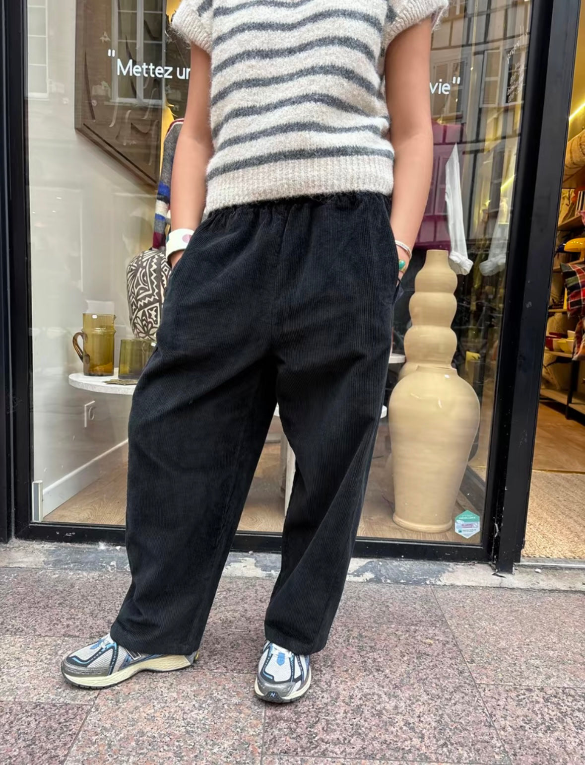 Pantalon velour « Gaston » Noir