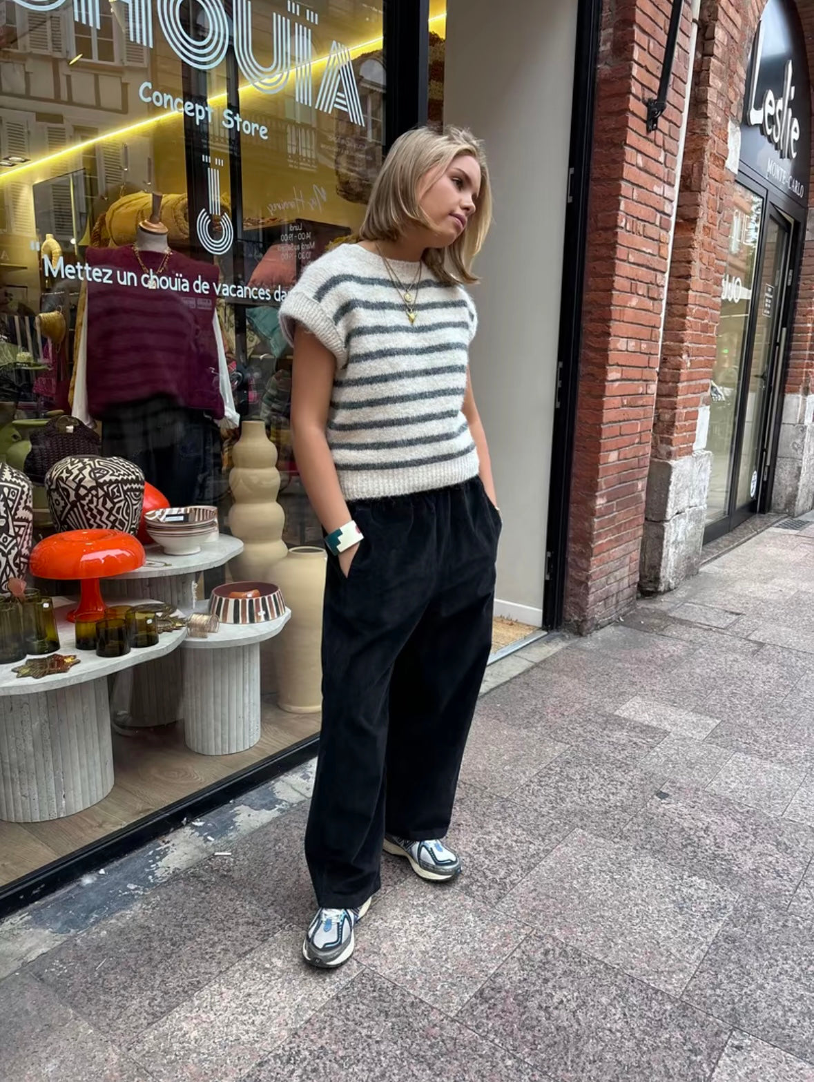Pantalon velour « Gaston » Noir