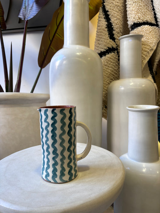 Piché "Rayé" Vert/Bleu Satiné