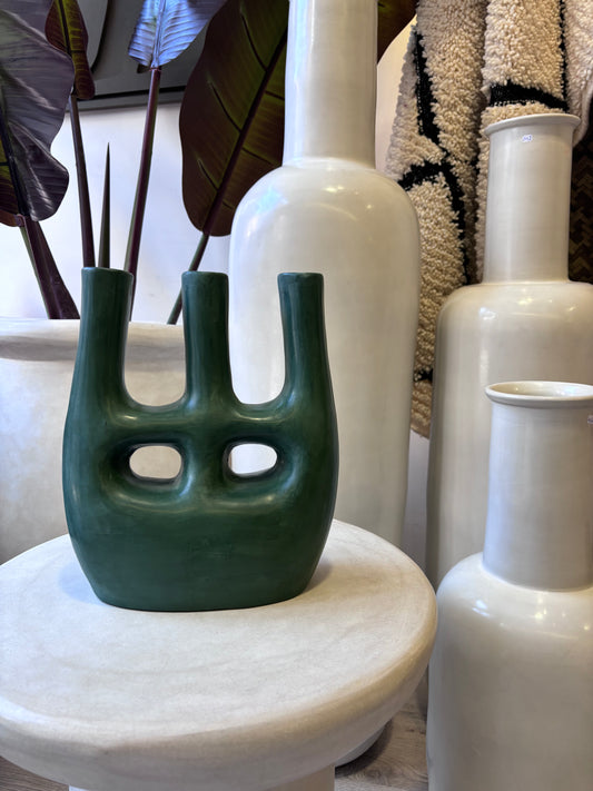 Poterie décoration "Tadelakt" Vert Olive
