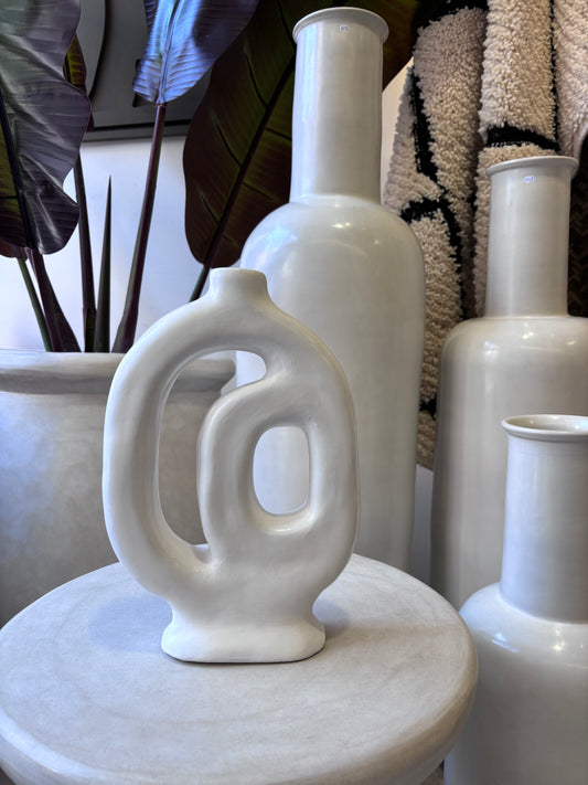 Poterie décoration "Tadelakt" Blanche