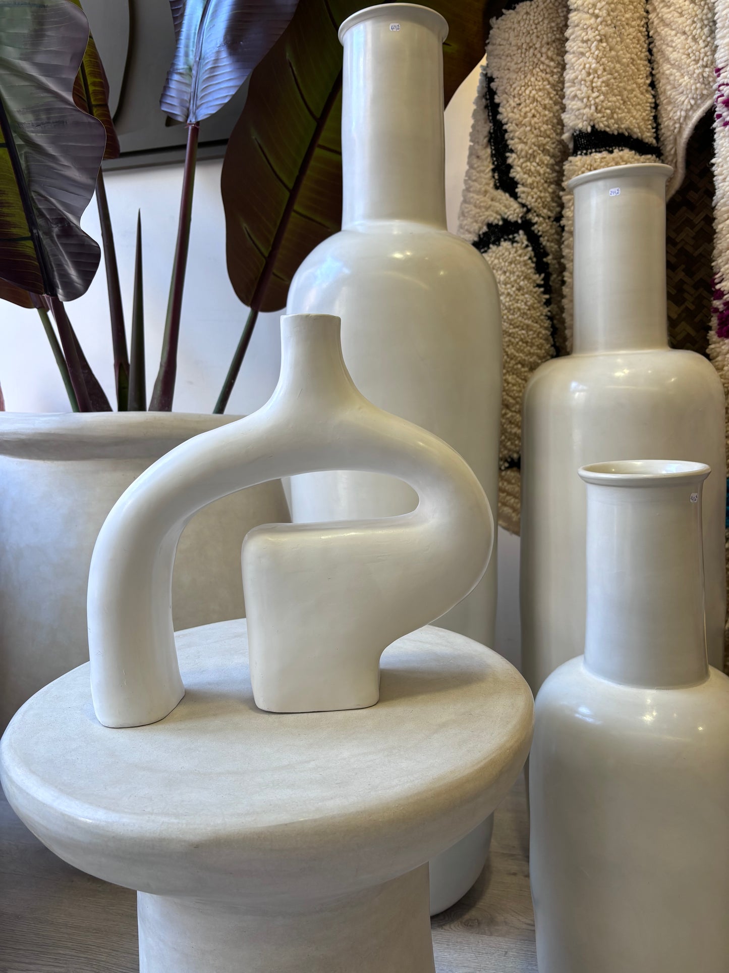 Poterie décoration "Tadelakt" Blanche