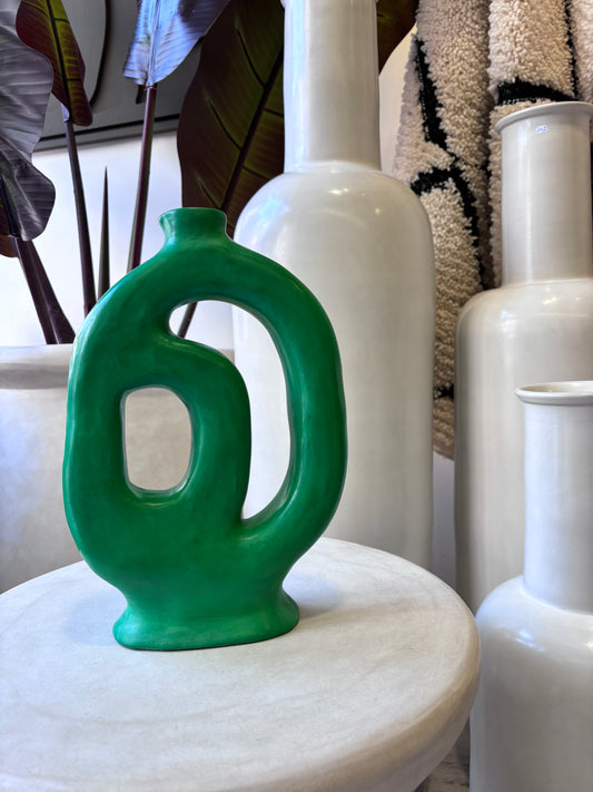 Poterie décoration "Tadelakt" Vert Sapin