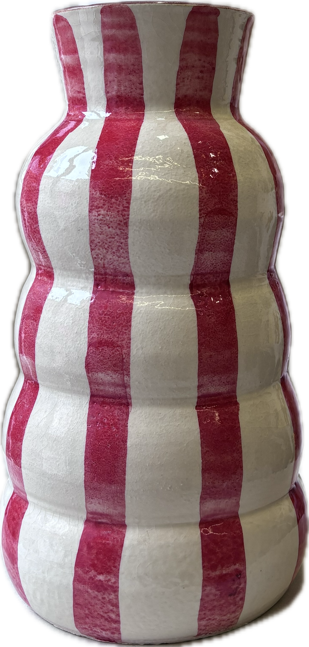 Vase "Rayé" Rouge Satiné