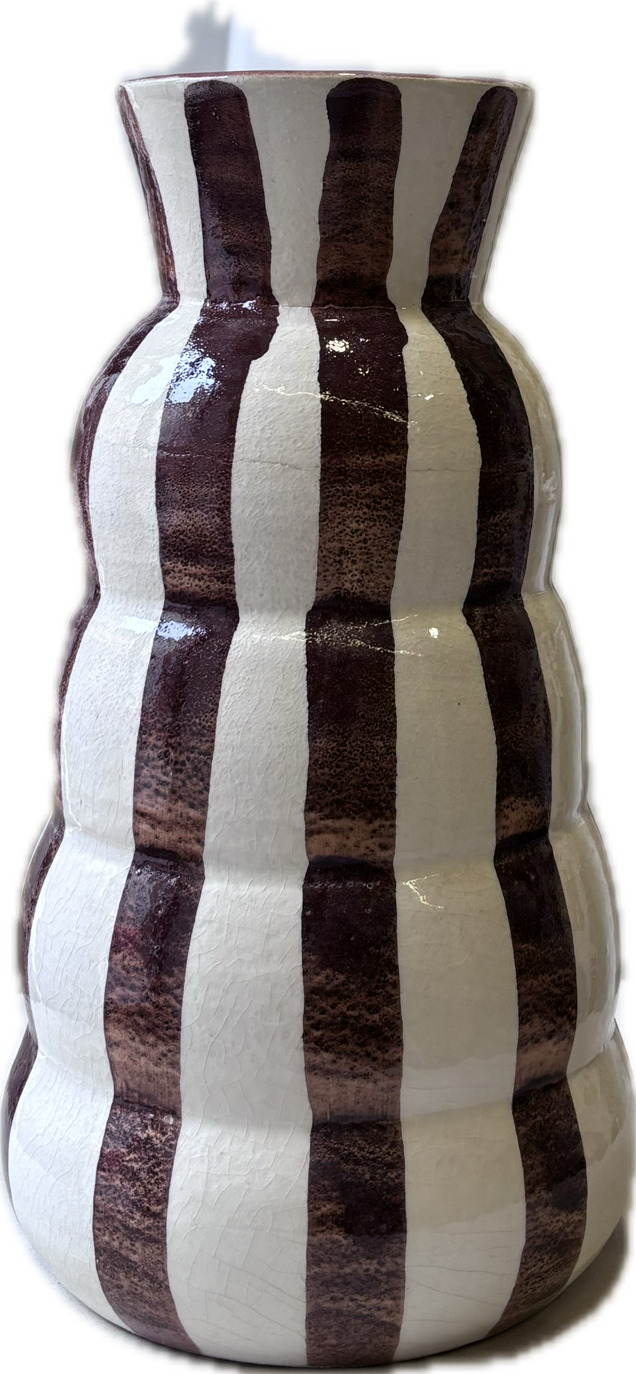 Vase "Rayé" Marron Satiné